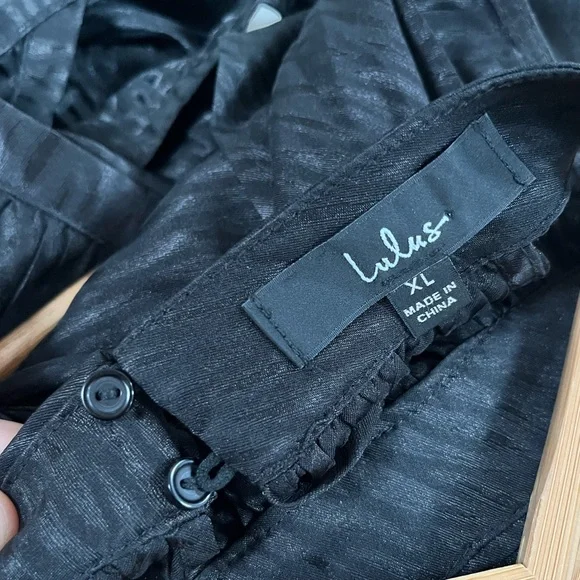 Lulus Fierce Vision Black Jacquard Print Satin Cutout Midi Dress - Picture 12 of 14